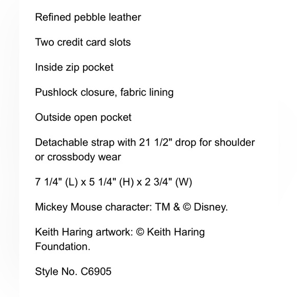 Coach Mickey Mouse x Keith Haring Crossbody & Wallet - Picture 8 of 8